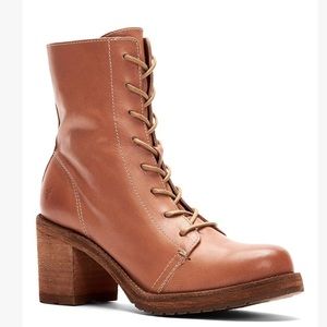Frye- Light Rose Karen Leather Combat Bootie